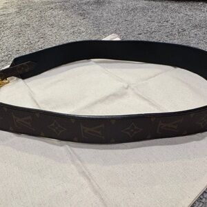 Louis Vuitton Brown Monogram Strap with Gold Hardware